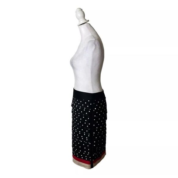 White House Black Market Tiered Polka Dot Pencil Suit Skirt Designer Womens US 2 - Picture 3 of 8